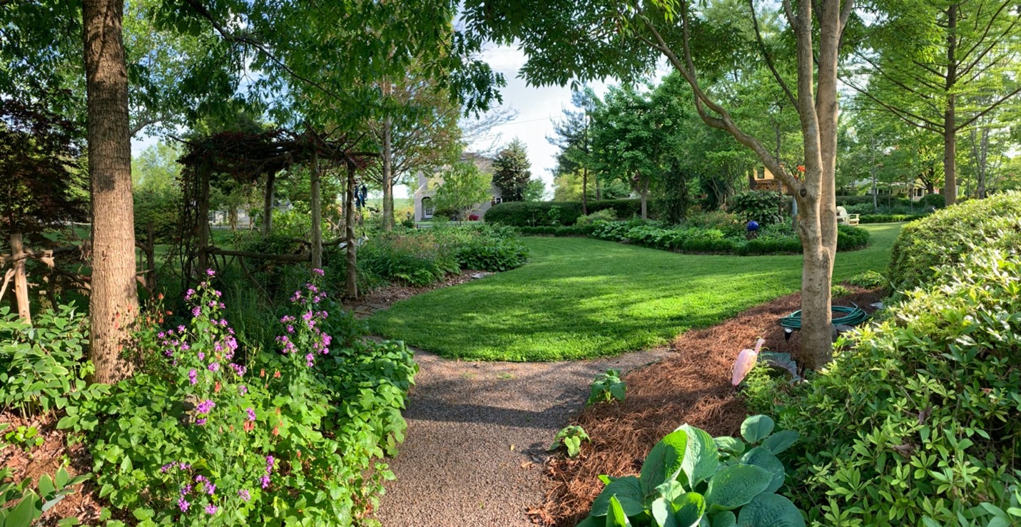 Landscaped area with mulch